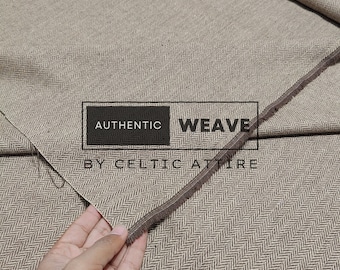 Brown Herringbone Fabric - Brown Tweed Fabric - Machine Washable - Running Yards - 54 Inches Width - Wool Blend Jackets and Suiting Fabric