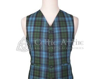 Scottish Tartan Waistcoat – 5 Button Argyll vest - Made to Measure - 70 Tartan Colors