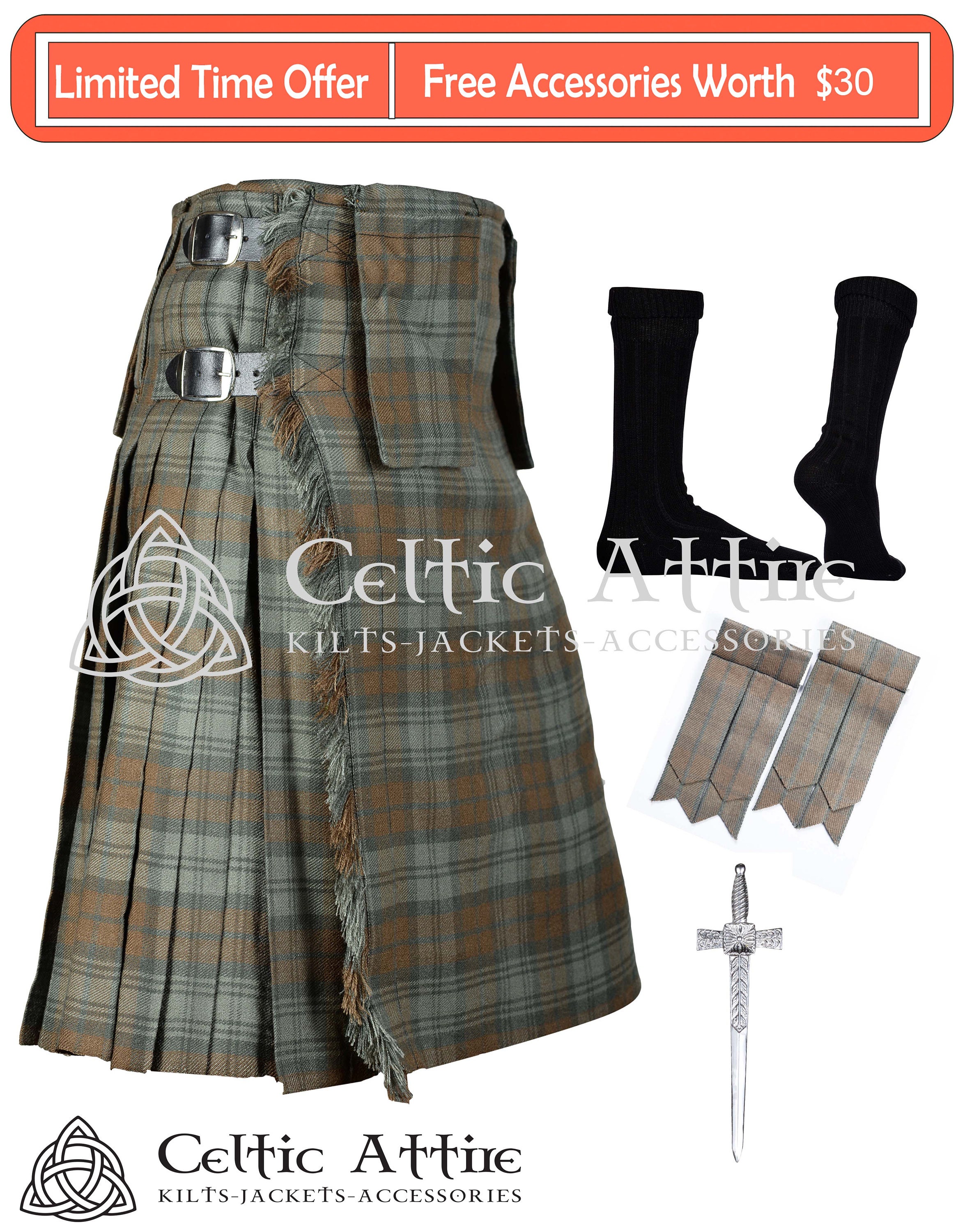 Scottish Highland Accessories Celtic Kilt Pin - The Utility Kilt