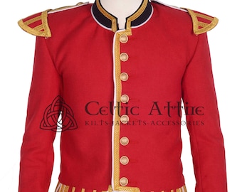 Scottish Military Piper Drummer Doublet Jacket - Military Tunic For Men - Bagpiper Marching Parade Jacket - Custom Made - Premium Quality