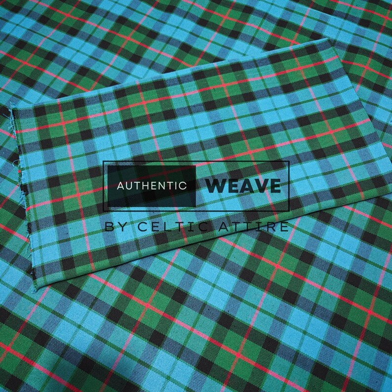 Gunn Ancient Tartan Fabric Polyviscose - Woven by Celtic Attire