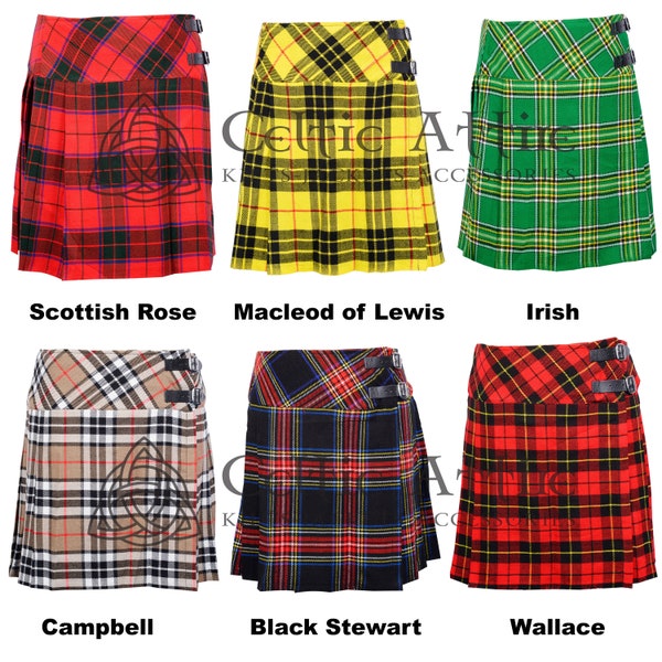 Jupe sport Highland Games pour femme - Mini jupe tartan écossais - jupe tartan plissée classique pour femme - sur mesure - 60 choix de tartan