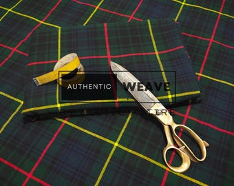 Stewart Hunting Modern Tartan Fabric - 16 Oz Acrylic Scottish Tartan - Machine Washable - Running Yards - 54 Inches Width - Homespun Fabric