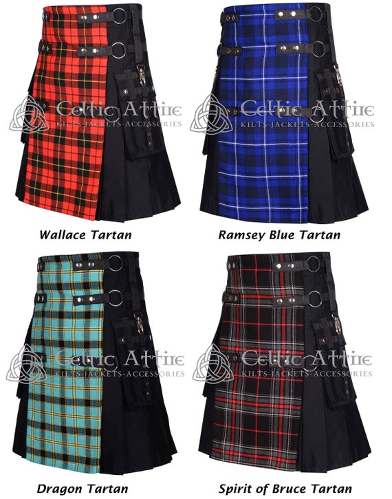 New Kilts Men's Utility & Tartan Kilts Scottish Hybrid Modern Kilt For Men  2023