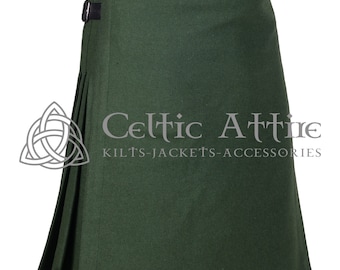 Lovat Green Wool 8 Yard SCOTTISH KILT - Made to Order - Premium Handmade - Real 16 Oz Wool - Highlander Kilt for Men - Traditional Kilt