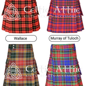 Scottish Tartan Utility Kilt For Men - Modern Cargo Pockets kilt - 60 Colors - Made to Order Handmade Premium Highlander Kilt - Pride Kilt