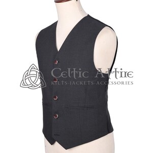Charcoal Gray Barathea Wool Argyll Scottish Jacket and Waistcoat - Made to Measure - by Celtic Attire
