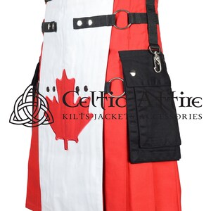 Premium - Made to Order - Canadian Patriot - Cotton UTILITY KILT - Scottish Kilt For Men - Parades - Festivals - Scottish Gifts - Canada Day