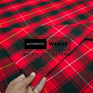 McPhee Tartan Fabric - 16 Oz Acrylic Scottish Tartan - Machine Washable - Running Yards - 52 Inches Width - Homespun Fabric