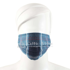 Set of 24 Scottish Tartan FACE MASKS - Full Face Covering - Breathable - Washable - Reusable - Soft Cotton Lining