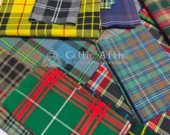 Scottish Tartan Swatches - Random Cut Pieces - 500+ Colors Available - Quality Woven Tartan Fabrics
