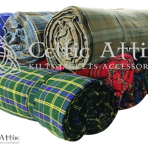 Scottish Tartan Kilt Making Fabric - 16 Oz Heavy Weight Acrylic - Running Yards - 54 Inches Width - Custom Tartan Weaving - Upholstery Plaid