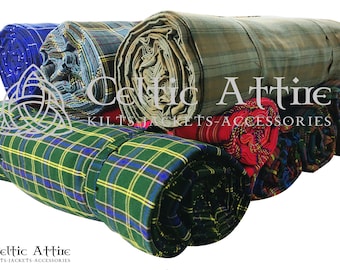 Scottish Tartan Kilt Fabric - 13 Oz Medium Weight Acrylic - Running Yards - 54 Inches Width - Custom Tartan Weaving - Upholstery Plaid