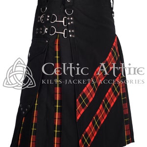 Scottish Utility Kilt Hybrid Custom Made Premium Kilt Pour Homme - 40 Couleurs - Cargo Pockets Kilt