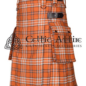 Tartan Utility Kilt - Kilt Tartan Highlander su misura per uomo - 16 Oz Heavy Tartan Kilt -