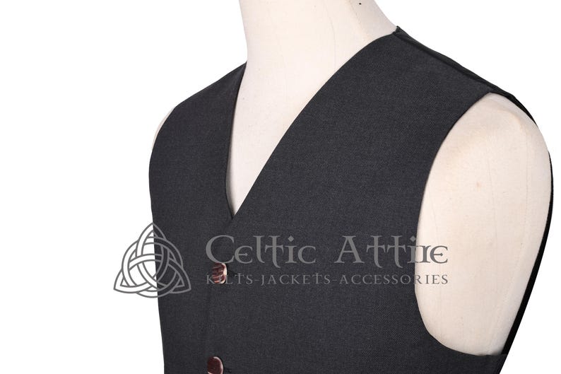 Charcoal Gray Barathea Wool Argyll Scottish Jacket and Waistcoat - Made to Measure - by Celtic Attire
