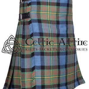 Muir - Moore Tartan 8 Yard Scottish Kilt For Men - 16 Oz Home Spun Wool Blend - Custom Made - Highlander Traditional Kilt