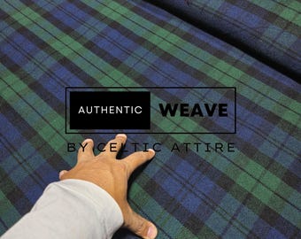 Black Watch Modern Tartan Fabric - 10 Oz Acrylic Scottish Tartan - Machine Washable - 54 Inches Wide Running Yards - Upholstery Fabric