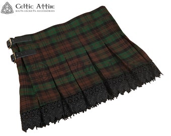 Short Length BOX Pleated Tartan Scottish Girls KILTED Fashion SKIRT