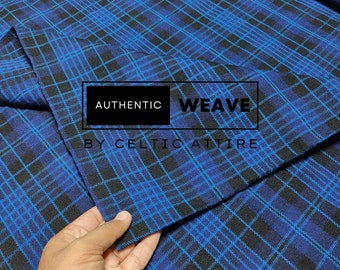 Clergy Midnight Blue Tartan Fabric - 16 Oz Acrylic Scottish Tartan - Machine Washable - Running Yards - 54 Inches Width - Homespun Fabric