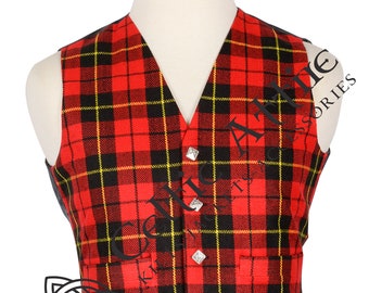 Wählen Sie Ihren Clan Tartan - Handgemachte traditionelle schottische 5 Knöpfe Tartan Weste / keltische Weste