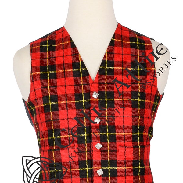 Choose your Clan Tartan - Hand Made Traditional Scottish 5 Buttons Tartan Waistcoat / Celtic Vest