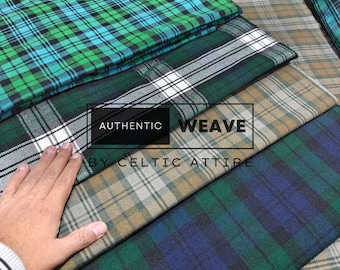 Black Watch Tartan Fabrics - 16 Oz Heavy Acrylic 52 Inches Wide Running Yards - Modern, Ancient, Dress, Weathered Versions - Home Weaved