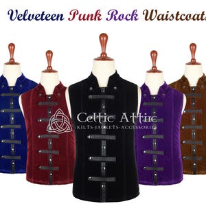 Men's Velvet Waistcoat - Victorian Style Wedding Vest - Custom Made Gothic Steampunk Waistcoat - Dark Academia Groomsmen Attire