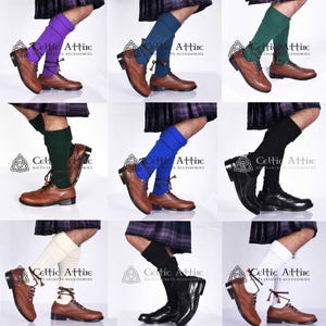 Scottish Kilt Socks - Kilt Hose - Available in White - Cream - Black - Size S to 2XL - Soft Acrylic Material