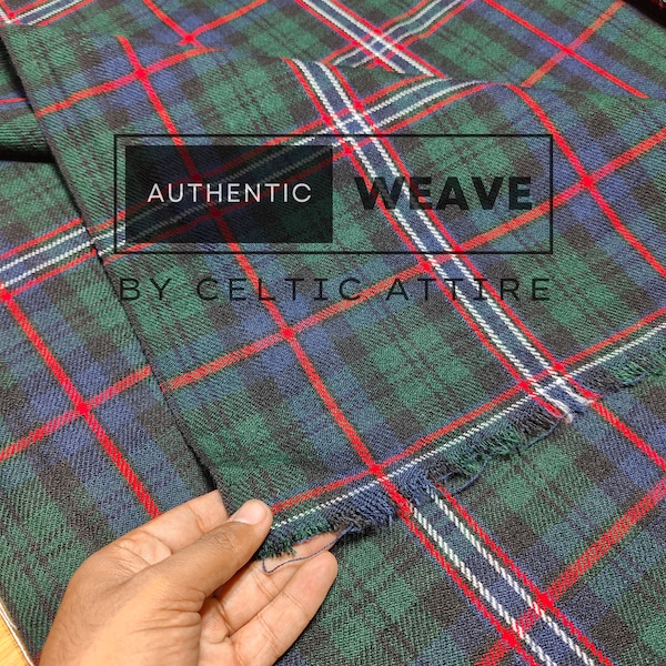 Scottish National Tartan Fabric - 16 Oz Acrylic Scottish Tartan - Machine Washable - Running Yards - 54 Inches Width - Upholstery Fabric