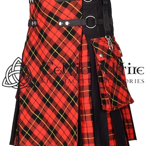 Scottish Tartan Hybrid Kilts - Men&#39;s Cotton Utility Kilt - Custom Made New Modern Hybrid Kilt - 60 Tartan Choices - Bias Cut Apron