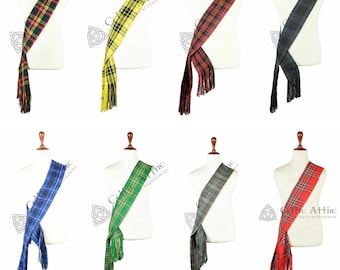 Scottish Tartan Sash for Women Size 90 x 12 - Premium Handmade Tartan Scarf - Available in 60 Tartan Colors - Hand Fringed