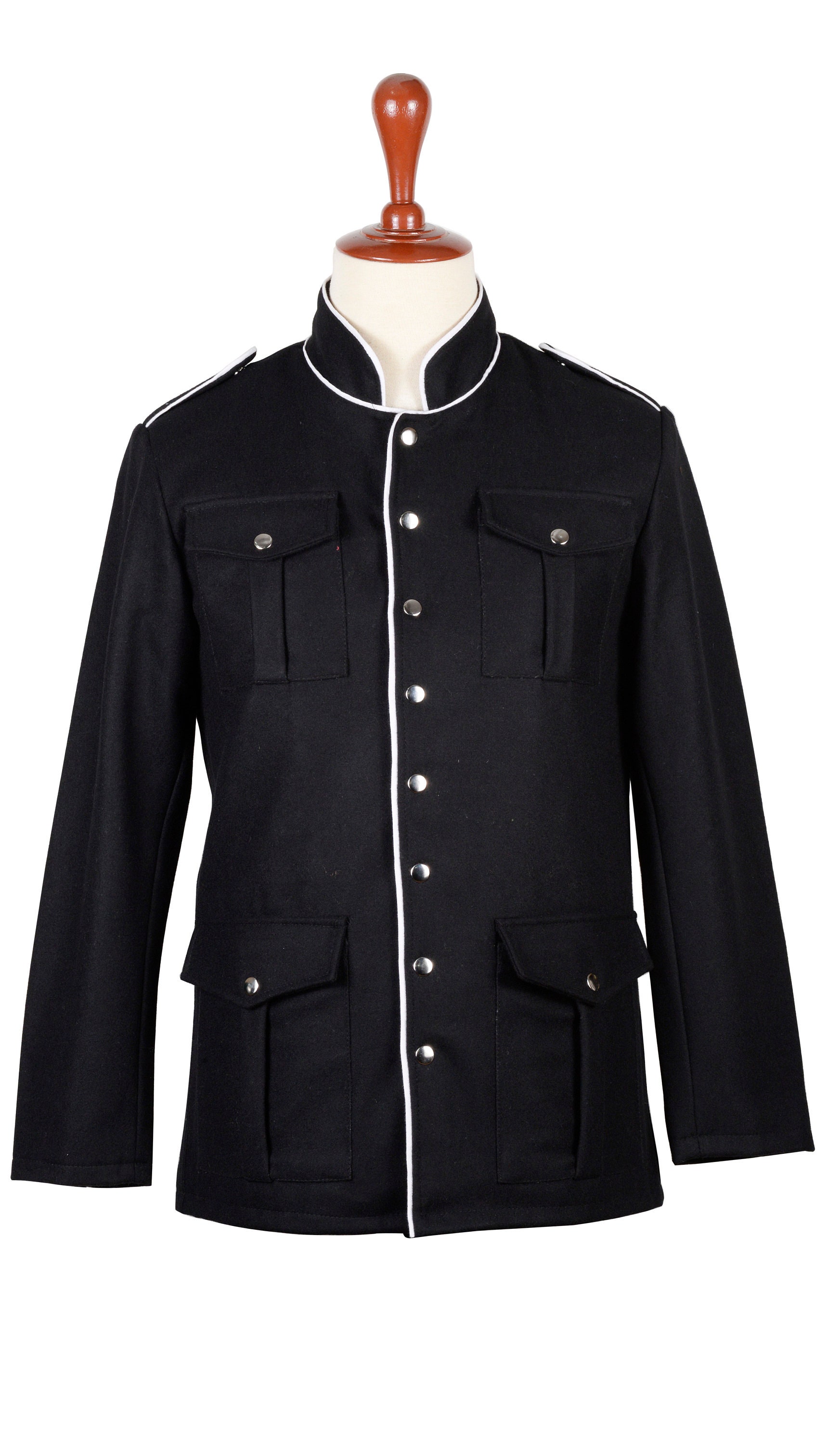 Black Wool British Military Style Gothic Officers Pea Coat Renaissance Jacket Made to Order - Etsy Black Wool British Military Style Gothic Officers Pea Coat Renaissance Jacket Made to Order - Etsy