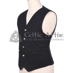 Black Barathea Wool Argyll Scottish Jacket and Waistcoat - Made to Measure - by Celtic Attire