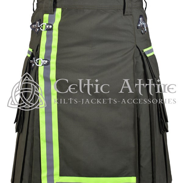 Premium Handmade Kilt - Firefighter Kilt - Scottish Utility Kilt For Men - Fireman Kilt - Tactical Utility Kilt - Fire Department Kilt