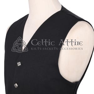 Black Barathea Wool Argyll Scottish Jacket and Waistcoat - Made to Measure - by Celtic Attire