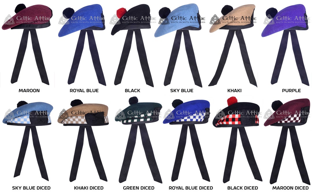 Black Balmoral Cap Red Black White Diced main image 0