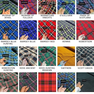 Scottish Tartan Fabric - Running Yards - 16 Oz Weight 54 Inches Width - 160 Colors - Largest Tartan Collection - Tartan S to Z