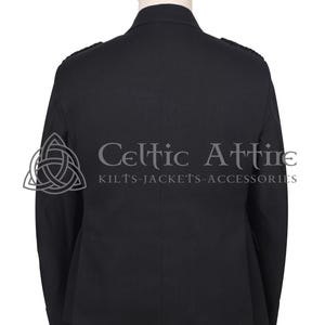 Black Barathea Wool Argyll Scottish Jacket and Waistcoat - Made to Measure - by Celtic Attire