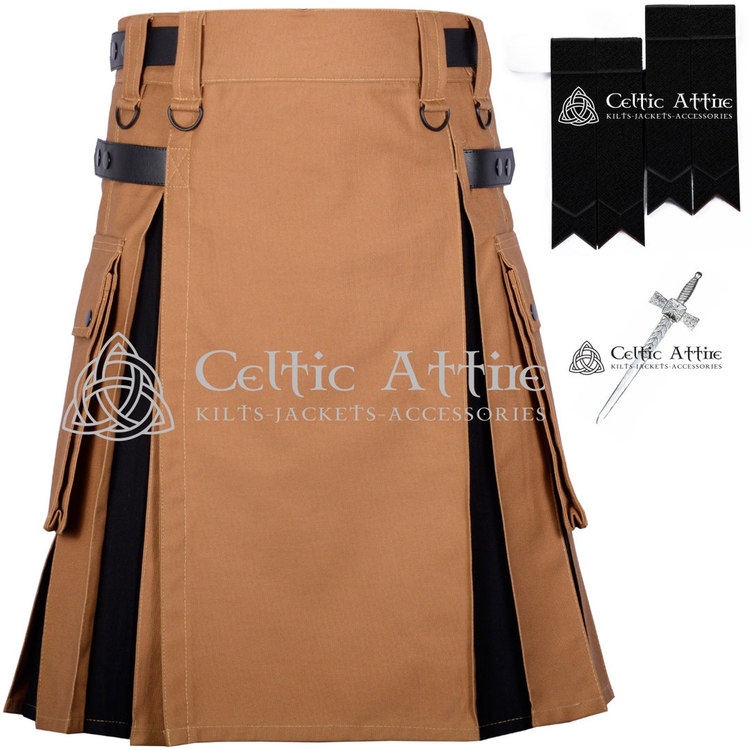 Carhartt Cotton Utility Hybrid Kilt Scottish Tartan Cargo Pockets KILT for Men Kilt Package