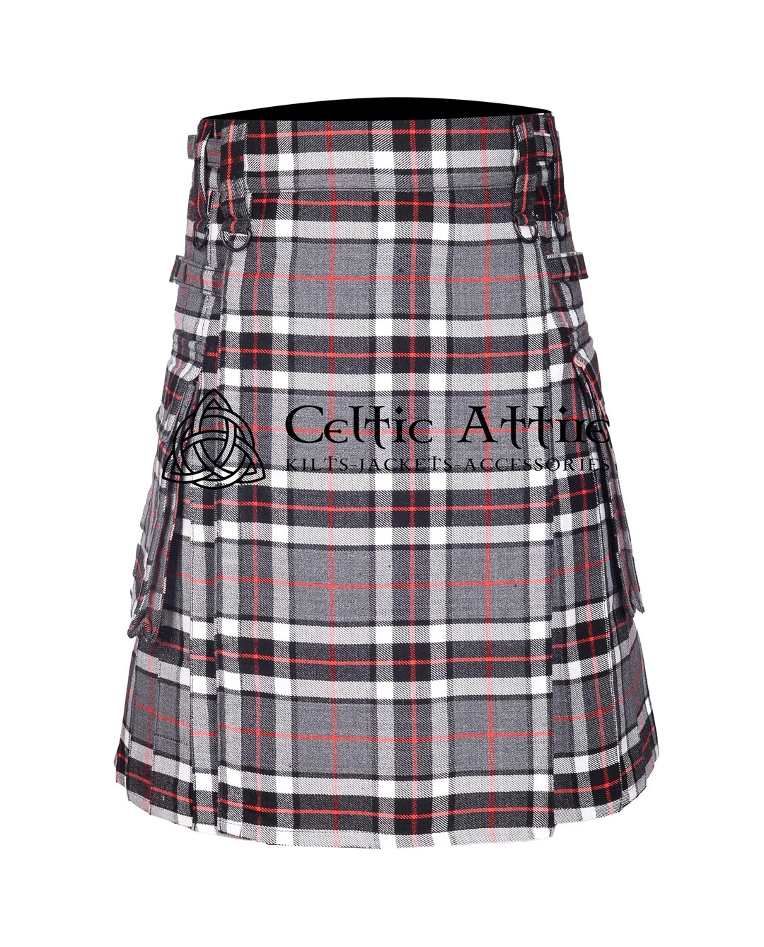 Thomson Gray Pattern Thomson Gray Tartan Utility Kilt - Scottish Highlander Modern Cargo ...