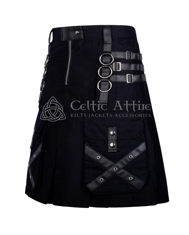 Utilty Goth Gothic Punk Rock Utility Kilt for Men - Scottish Utility Kilt - Gothic ...