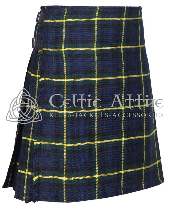 Gordon Tartan 8 Yard Scottish Kilt for Men - 16 Oz Home Spun Wool