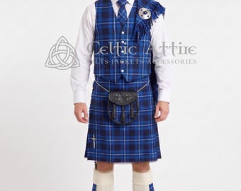 Zestaw 8-jardowych szkockich kiltów w kratę – ekonomiczny kilt dla mężczyzn – szyty na miarę