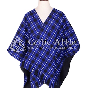 Scottish TARTAN Winter Wrap - Tartan Blanket Size 48 x 58 - Handmade Winter Shawl for Women - 16 Oz Heavy - Fleece Lining - Tartan A to P