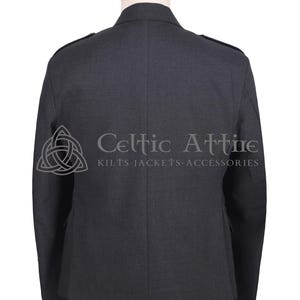 Charcoal Gray Barathea Wool Argyll Scottish Jacket and Waistcoat - Made to Measure - by Celtic Attire