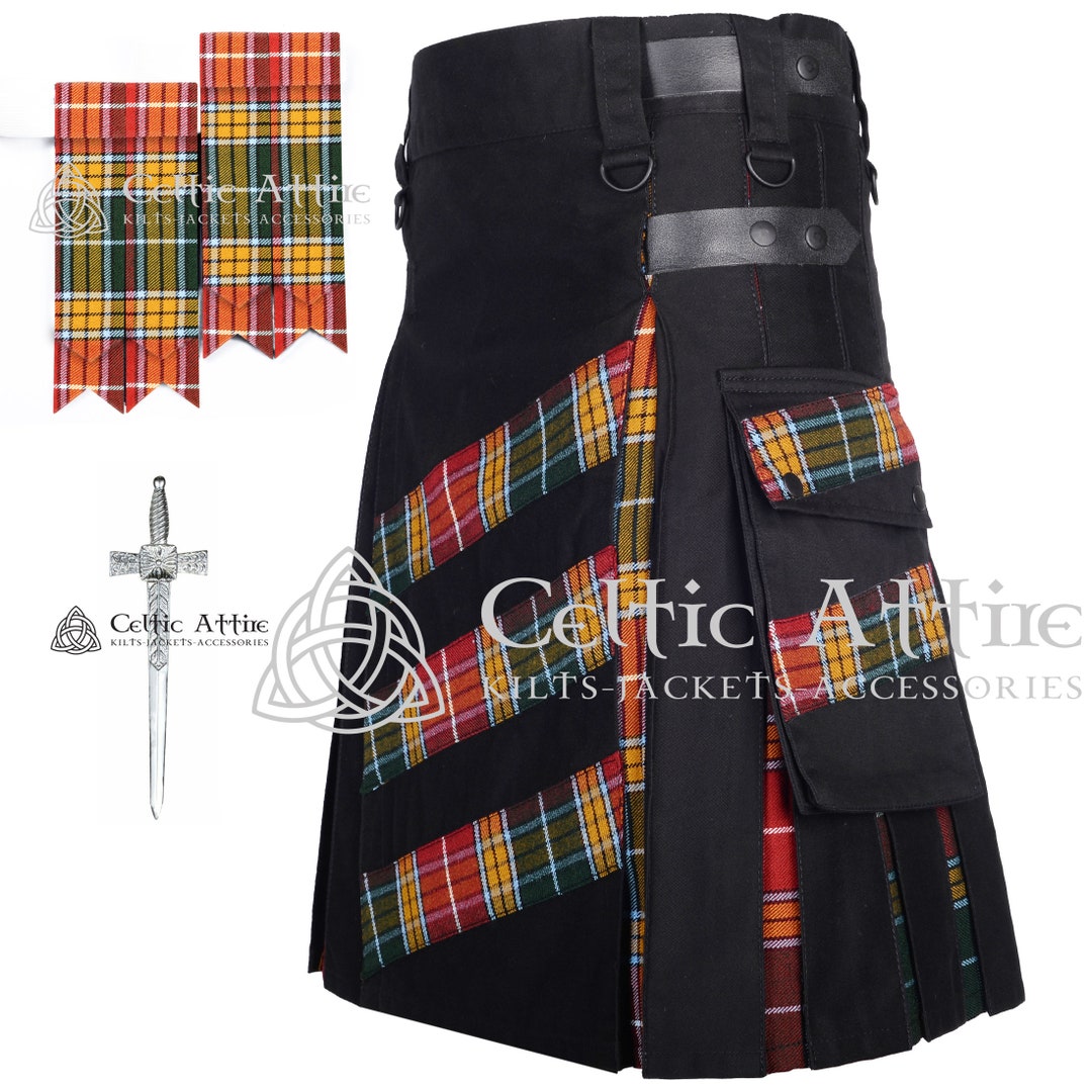 Sort Kalot Tartan Utility Hybrid Kilt for Men - Free Kilt Pin - Free Pair of ...