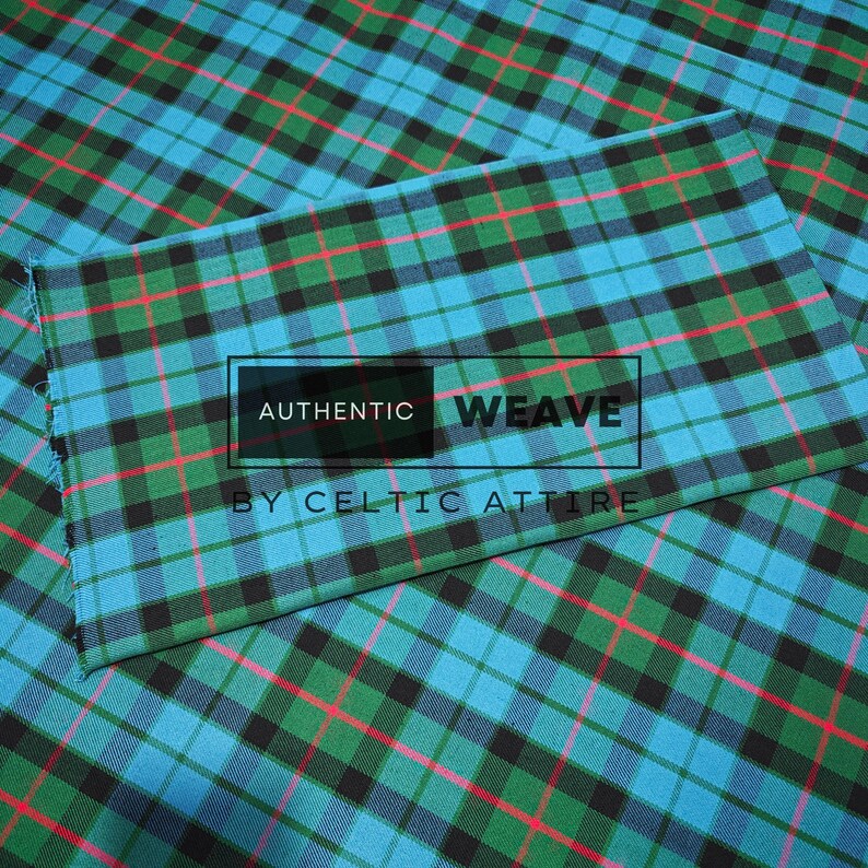 Gunn Ancient Tartan Fabric Polyviscose - Woven by Celtic Attire