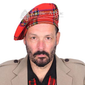 Scottish Tartan Tam Hat for Men - Tartan M to R - Made to Order - 300 Tartan Colors - Tartan Bonnet Hat - Tam O Shanter