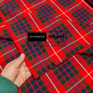 Fraser Red Modern Tartan Fabric - 16 Oz Acrylic Scottish Tartan - Machine Washable - Running Yards - 54 Inches Width - Homespun Fabric